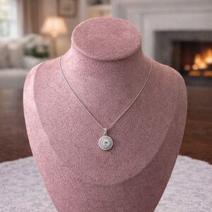 NWT Silver Necklace Cubic Zirconia Pendant